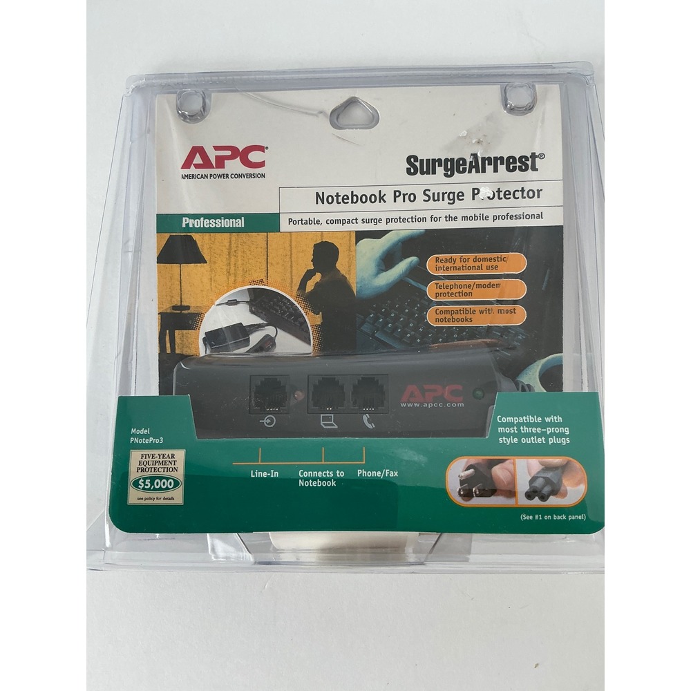 APC SurgeArrest Notebook Pro Surge Protector PNotePro3 Black Portable Travel NWT